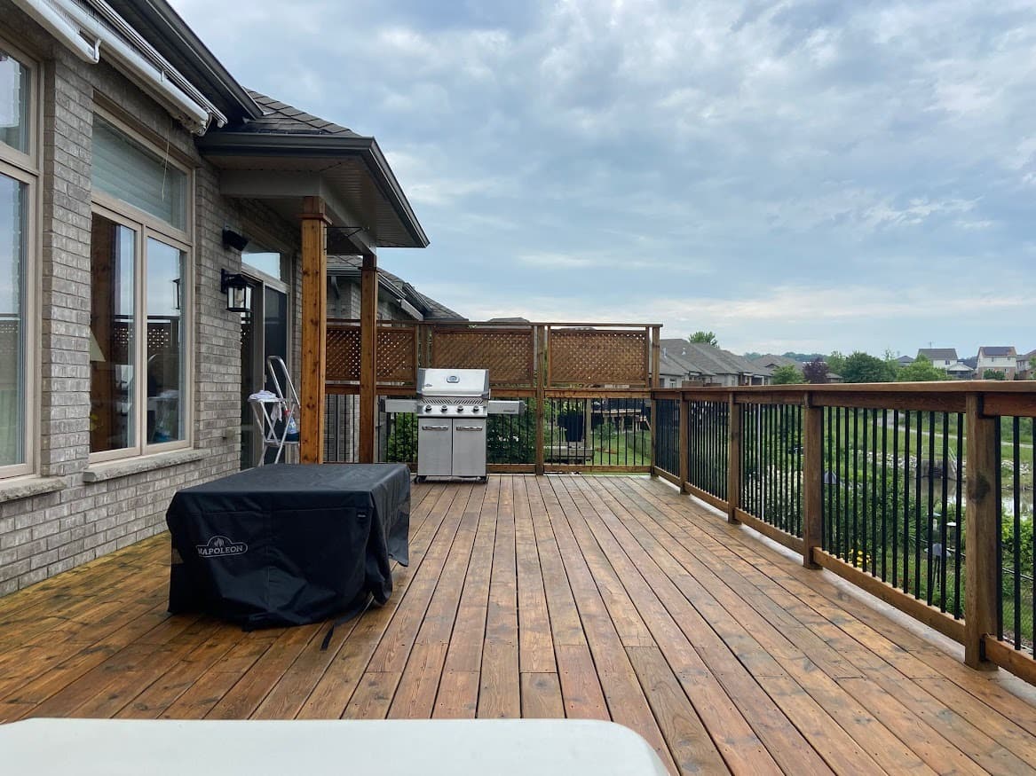 Oil-based deck restaining residential project in Oakville