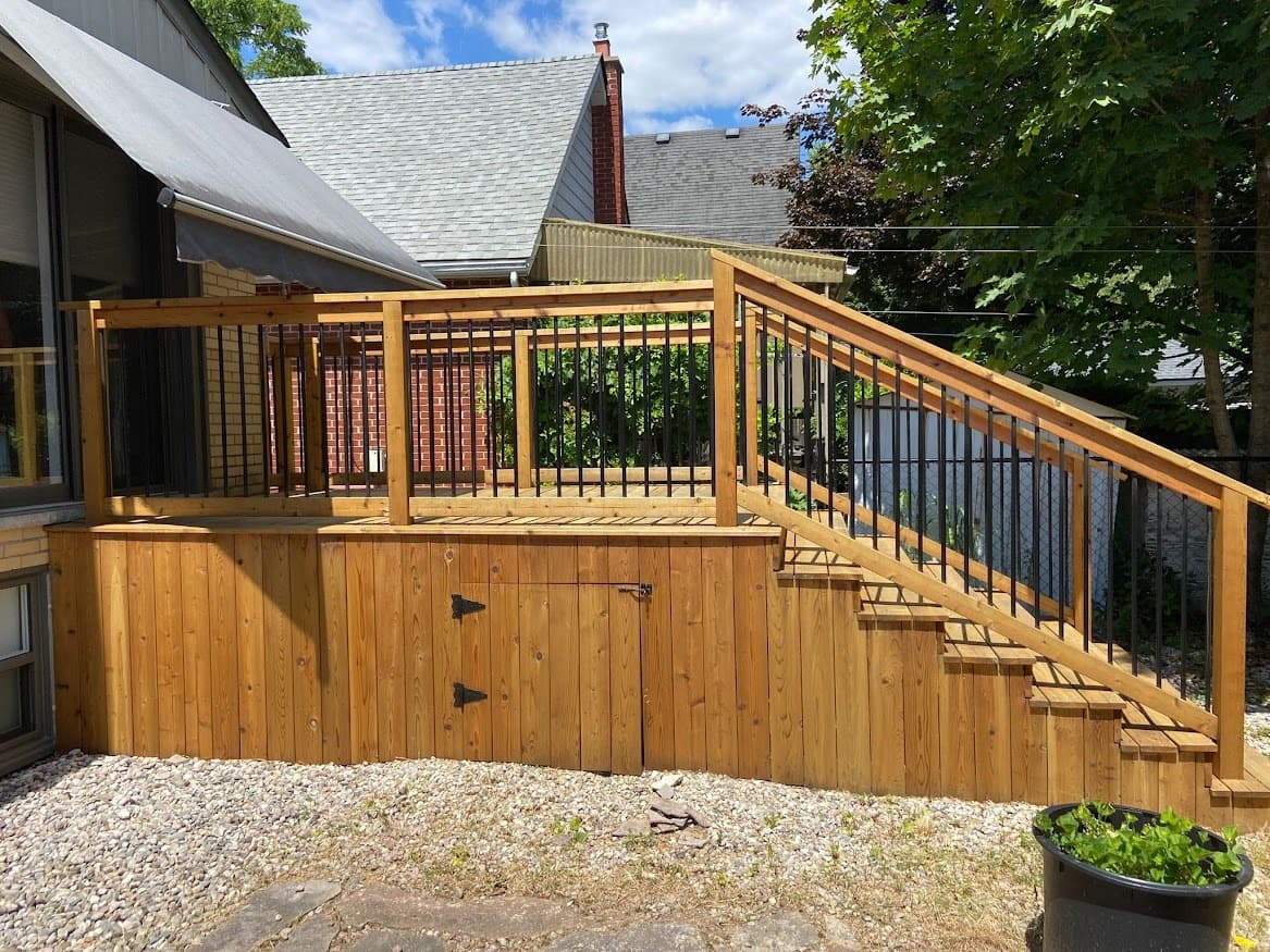 Completed backyard deck restoration in Milton